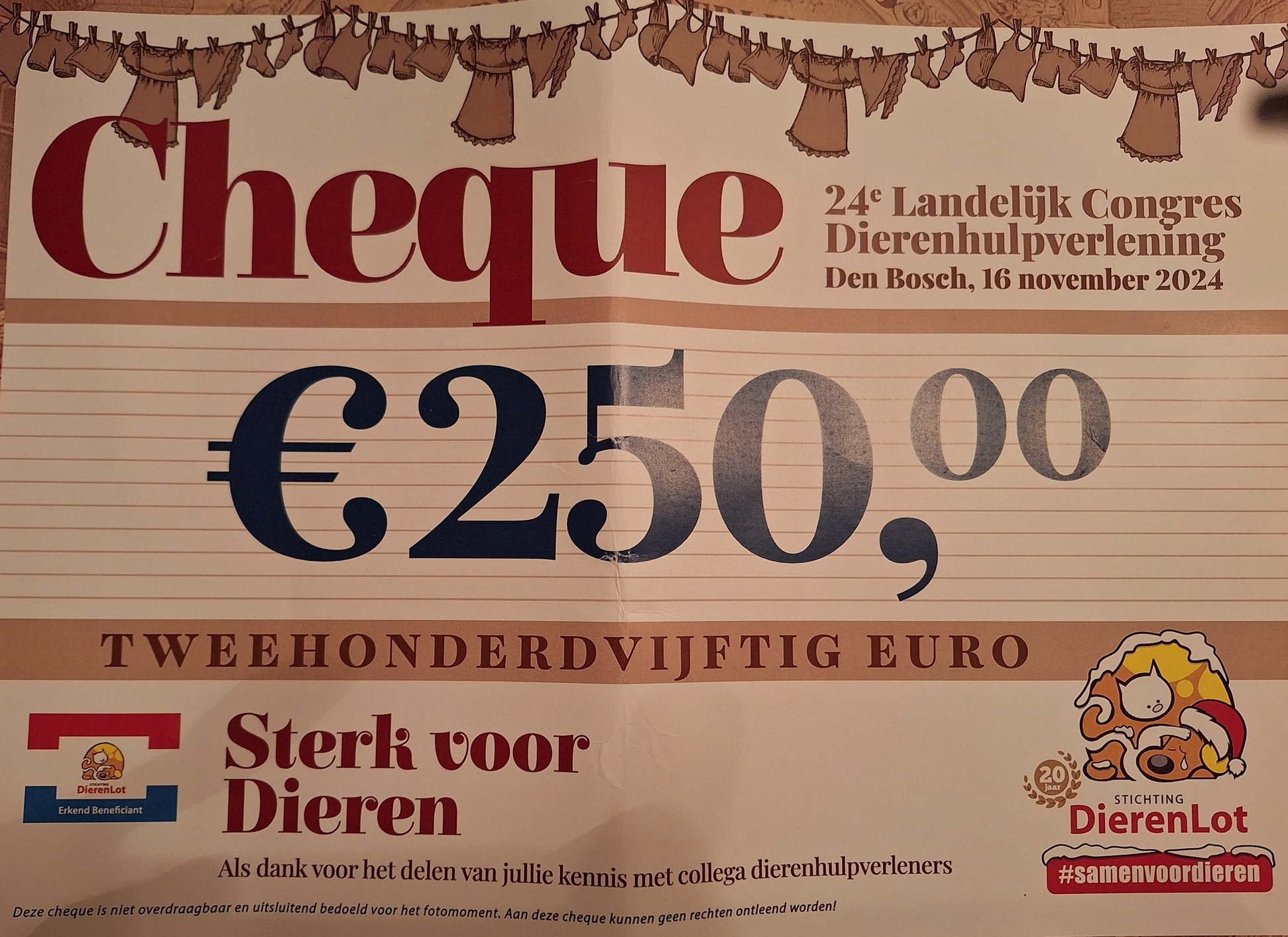 Nieuws 20241116 cheque lezing SSvD